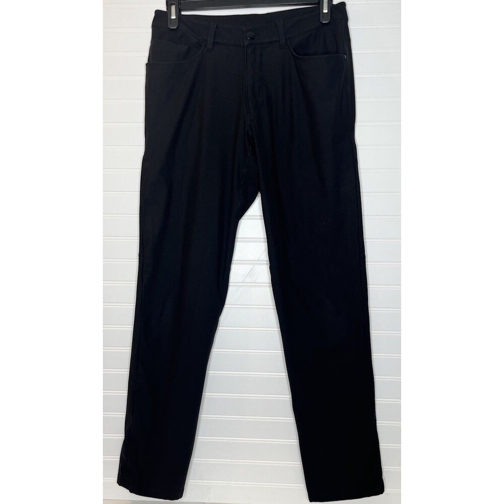 Lululemon ABC Chino Pants Mens 32 Black Tapered Leg Golf Athletic Athleisure